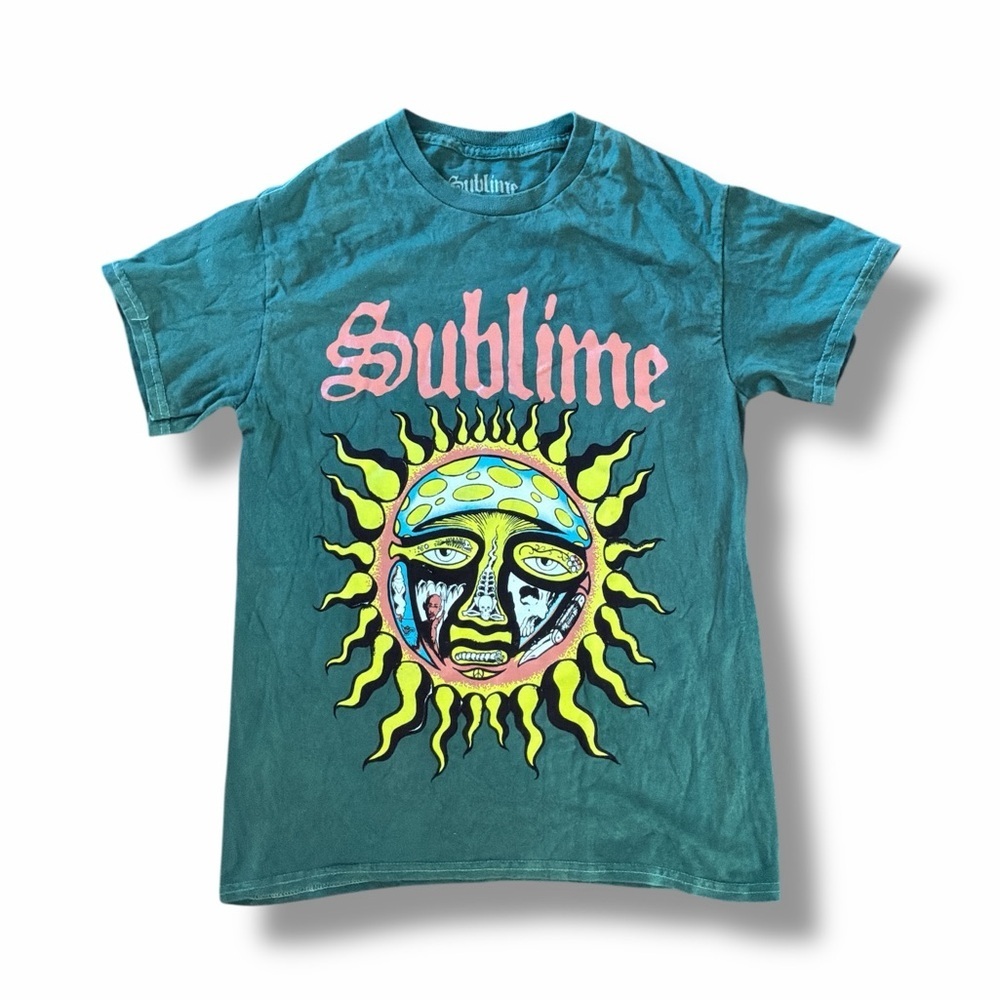 Sublime Green Acid Washed Crewneck Short Sleeve 40oz To Freedom Cotton Tee